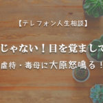 TEL相談・「冗談じゃない!目を覚ましてよ!」虐待毒母に大原怒鳴る